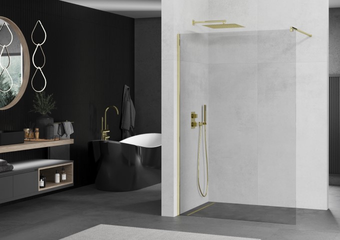 Shower walls transparent glass